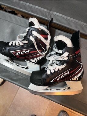 CCM Black, White & Red Junior Ice Hockey Skates
